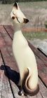 Vintage MCM Long Neck Siamese Cat 13” Tall