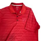 Nebraska Huskers Adidas Climacool Mens Size Large Golf Polo Red stripes