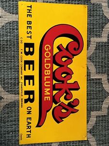VTG Cook's Goldblume Beer Double Sided Tin Sign Evansville, IN 28