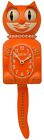 Limited Lady Pumpkin Kit-Cat Klock Orange/Clear Swarovski Crystals Jeweled Clock