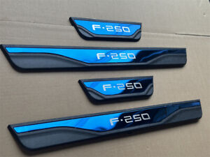 4Pcs Blue Door Scuff Sill Cover Panel Step Protector for Ford F-250 Accessories (For: Ford F-250 Super Duty)