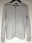 Vince Womens Sz Small Light Gray Cashmere Long Sleeve Front Zip Cardigan Sweater
