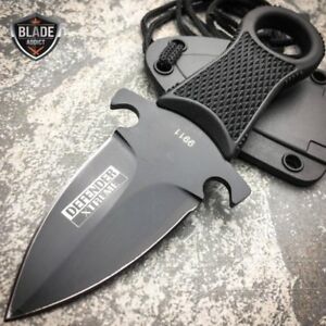 XTREME Tactical Black FULL TANG NECK Knife FIXED BLADE MILITARY DAGGER + Sheath