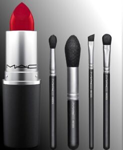 MAC ❤️ LMTD ED ❤️ Look in a Box BASIC 4 BRUSH SET ❤️ HUGE Lipstick Holder ❤️ NIB
