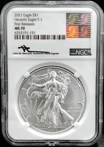 New Listing2021 1 Dollar American Silver Eagle T-1 999 Silver NGC MS 70 KM 273 1st Releases