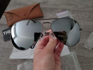Ray-Ban Aviator Sunglasses RB3025 58-14mm Gunmetal Frame Silver Mirror Lens