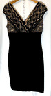 Adrianna Papell Womens Black Nude Formal Knee Length Dress Size 8 Lace