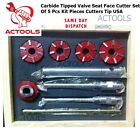 New Carbide Tipped Valve Seat Face Cutter Set Of 5 Pcs Kit Piece Cutters Tip