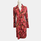 J.Jill Wearever Collection Faux Wrap Dress Womens Sz L Stretch Fuschia Floral