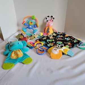 10 pc. Mixed Lot Of BABY TOYS Teether Crib Stroller Sensory Rattle Toys
