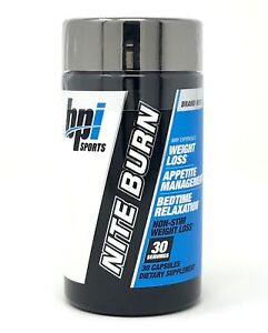 BPI Nite Burn 640 MG in 30 Capsules Weight Loss Night Time Fat Burner Niteburn