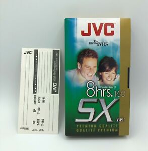 Blank VHS Tape JVC New SX160 Premium Quality 8 Hour EP Mode