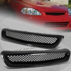 For 1996-1998 Honda Civic JDM Type R Black Mesh ABS Front Hood Grille Grill (For: 1997 Civic EX)