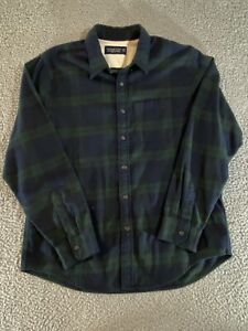 Abercrombie & Fitch Flannel Shirt Mens 2XL Button Long Sleeve Plaid Blackwater