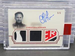 2020 Topps Dynasty F1 Christian Horner Red Triple Patch Relic Auto #5/5