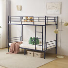 Heavy Duty Metal Twin over Twin Bunk Bed Frame Ladder Kids Adult Child Bedroom