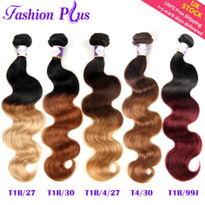 Ombre Human Hair Bundles Body Wave Bundles Weft Hair Extension Colored Remy Hair