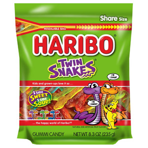 Gummi Candy, Twin Snakes, 8.3 Oz. Stand up Bag