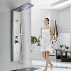 LED Shower Panel Tower System Water&Rainfall Massage Jet System Brushed Nickel