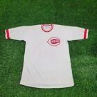 Vintage 90s MLB Cincinnati-Reds Ringer Shirt S 18x27 Single-Stitch White Red USA