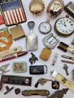 Vintage Junk Drawer Lot Pocket Watch/Measure Tapes/Miscellaneous