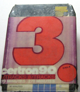 3 STILL-SEALED BLANK 8 TRACK TAPES:  CERTRON  90 MINUTES