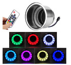 32PCS Stainless Steel 14LED RGB Cup Drink Holder Remote Control Marine Boat Car