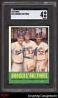 1963 Topps #412 Dodgers Big 3 Johnny Podres, Don Drysdale, Sandy Koufax SGC 4