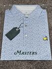 2024 Masters Tech Performance Golf Polo with Logo Print New w/ Tags Blue Large L