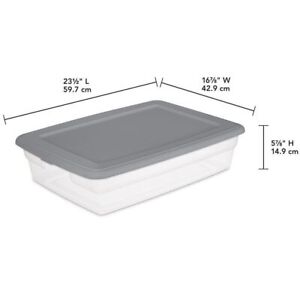 Set of 2 28 Qt Storage Boxes Plastic for Sorting Storing Towels Clothing Linens