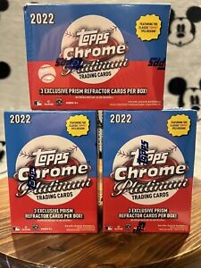 2022 Topps Chrome Platinum MLB Baseball Trading Cards Blaster Box - 3 Refractors