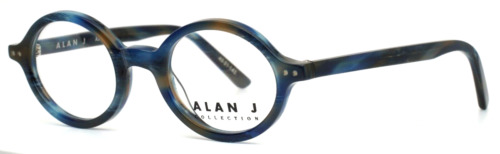 ALAN J AJ-142 C2 Blue Marble Unisex Round Full Rim Eyeglasses 45-21-145 B:37