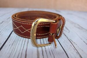 Classic Old West Styles Ranger Cowboy Stitched Belt Brown