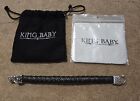 King Baby Studio Men's Dragon Bite Silver  Leather Bracelet Size 8.75