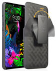 Black Hard Case Cover Stand + Belt Clip Holster Holder for LG G8 ThinQ (LM-G820)