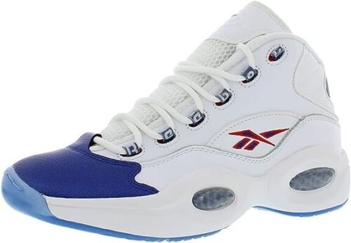 Reebok Men's Question Mid Basketball Shoes White Blue Red