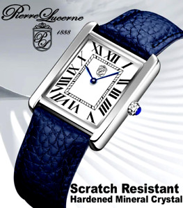 Pierre Lucerne 1888 Classic Swiss Inspired Vintage Styling Mens Watch Blue Band