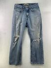 Wrangler Mens Size 30x30 Blue Distressed Stain Relaxed Bootcut Jeans