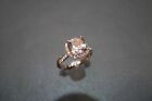 Engagement Ring Lab Grown Diamond Cushion Cut 2.80 Carat 14K Rose Gold Morganite