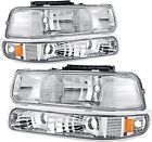 Headlights Assembly For 99-02 Chevy Silverado 00-06 Suburban Tahoe Chrome (For: 2000 Chevrolet Silverado 1500)