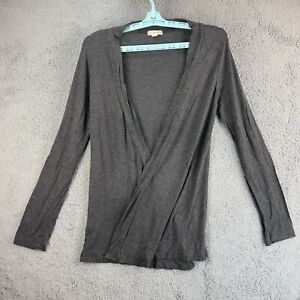 Zenana Outfitters Gray Open Cardigan size Medium Women's Long Sleeve Rayon Blend