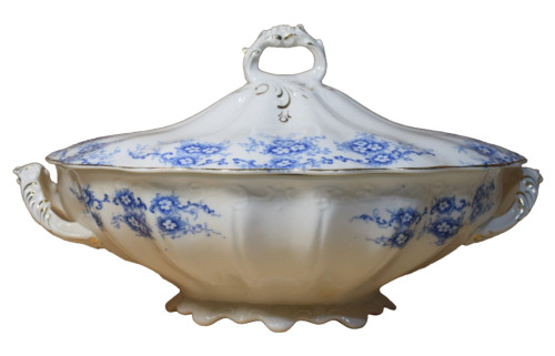 Antique La Francaise Porcelain 11in. Vegetable Serving Bowl