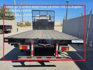 USED 16' FLATBED BODY from 2018 HINO 195 Los Angeles AMERICAN 1696FB MFG 2/18