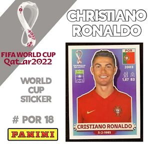 Panini 2022 FIFA World Cup Qatar Cristiano Ronaldo POR 18 Sticker White Border