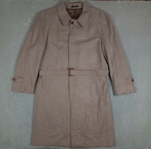 Mabrouomo Men’s 52 Trench Coat Beige Piacenza Cashmere & Wool Belted Collared