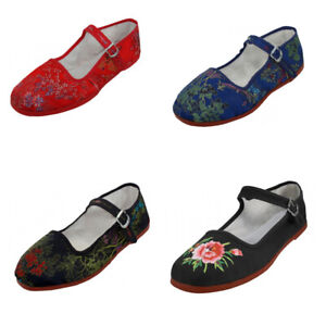 New Womens Brocad Mary Jane Shoes Flat Slip On Ballet Sandals Colors, Sizes 5-11