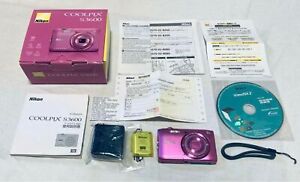 Nikon COOLPIX S3600 Digital Camera PINK Box, battery & charger Good
