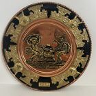 Vintage Peru Artisan Made Art Copper and Brass Metal Wall Hanging Plate 11.25”