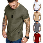 Men Summer Plain Slim Fit Casual Short Sleeve Tops Muscle Gym Tee T-shirt Blouse