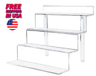 Clear Acrylic Riser Display Stand with 4 Tiered Shelves Organizer Holder